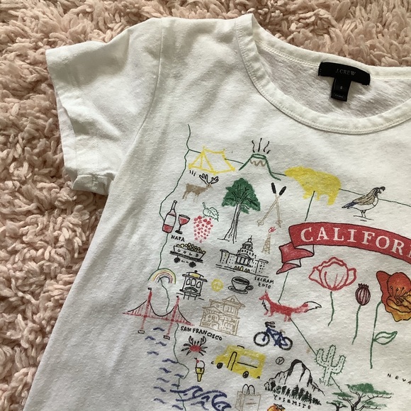 J. Crew California White Short Sleeve Graphic Tee - Picture 5 of 7